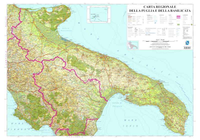 PUGLIA-BASILICATA regional map