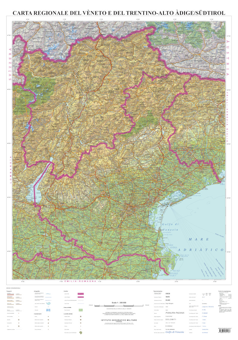 Carta regionale del VENETO - TRENTINO ALTO ADIGE/SUD TIROL