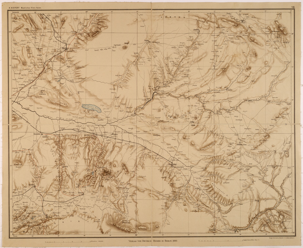 (N:26708) WESTLICHEN KLEINASIEN - ASIA MINORE OCCIDENTALE - FOGLIO VIII - ALASCHEHIR (SE000223) Carte e stampe antiche: riproduzione a colori su carta (formato A1)