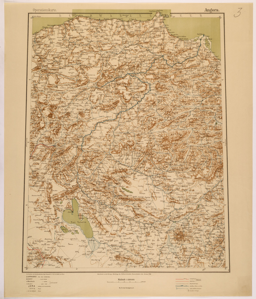 (N:26623) OPERATIONSKARTE - 1:800.000 - ASIA MINORE MESOPOTAMIA CAUCASO - ANGORA
 (SE000258) Carte e stampe antiche: riproduzione a colori su carta (formato A1)