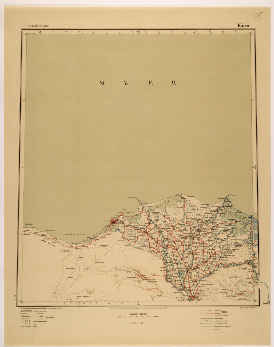 (N:26610) OPERATIONSKARTE - 1:800.000 - ASIA MINORE MESOPOTAMIA CAUCASO - KAIRO (SE000270) Carte e stampe antiche: riproduzione a colori su carta (formato A1)
