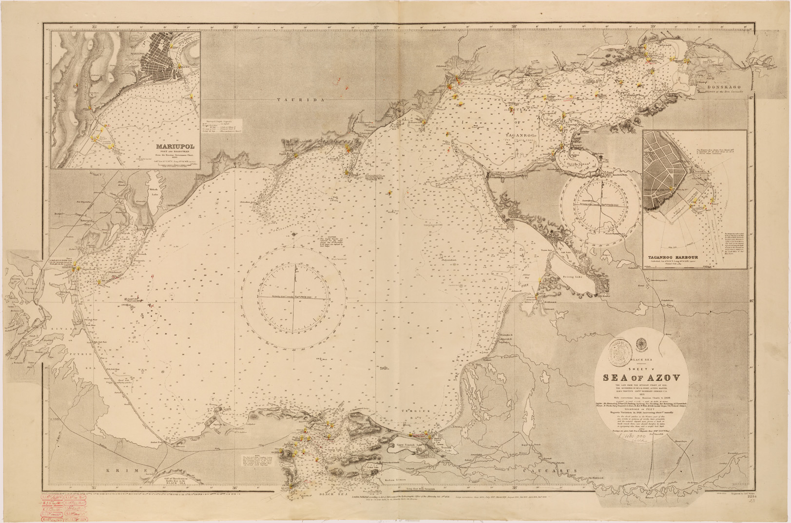 (N:26590) AMMIRAGLIATO INGLESE - BLACK SEA - SHEET V - SEA OF AZOV (SE000365) Carte e stampe antiche: riproduzione a colori su carta (formato A1)