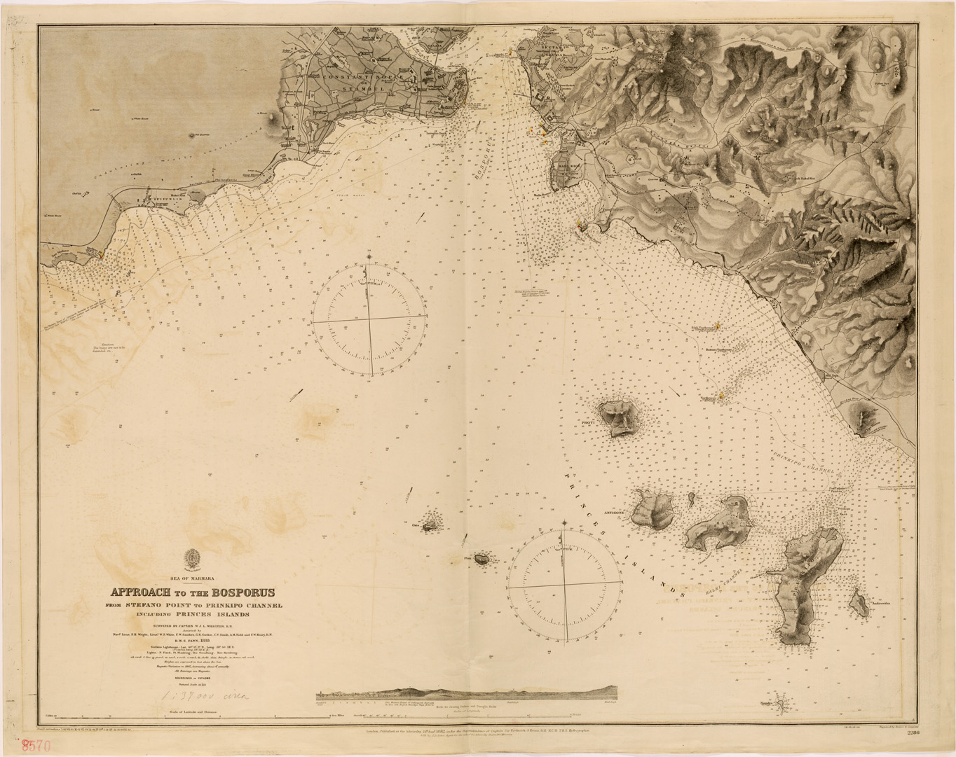 (N:26597) AMMIRAGLIATO INGLESE - APPROACH TO THE BOSPORUS (SE000379) Carte e stampe antiche: riproduzione a colori su carta (formato A1)