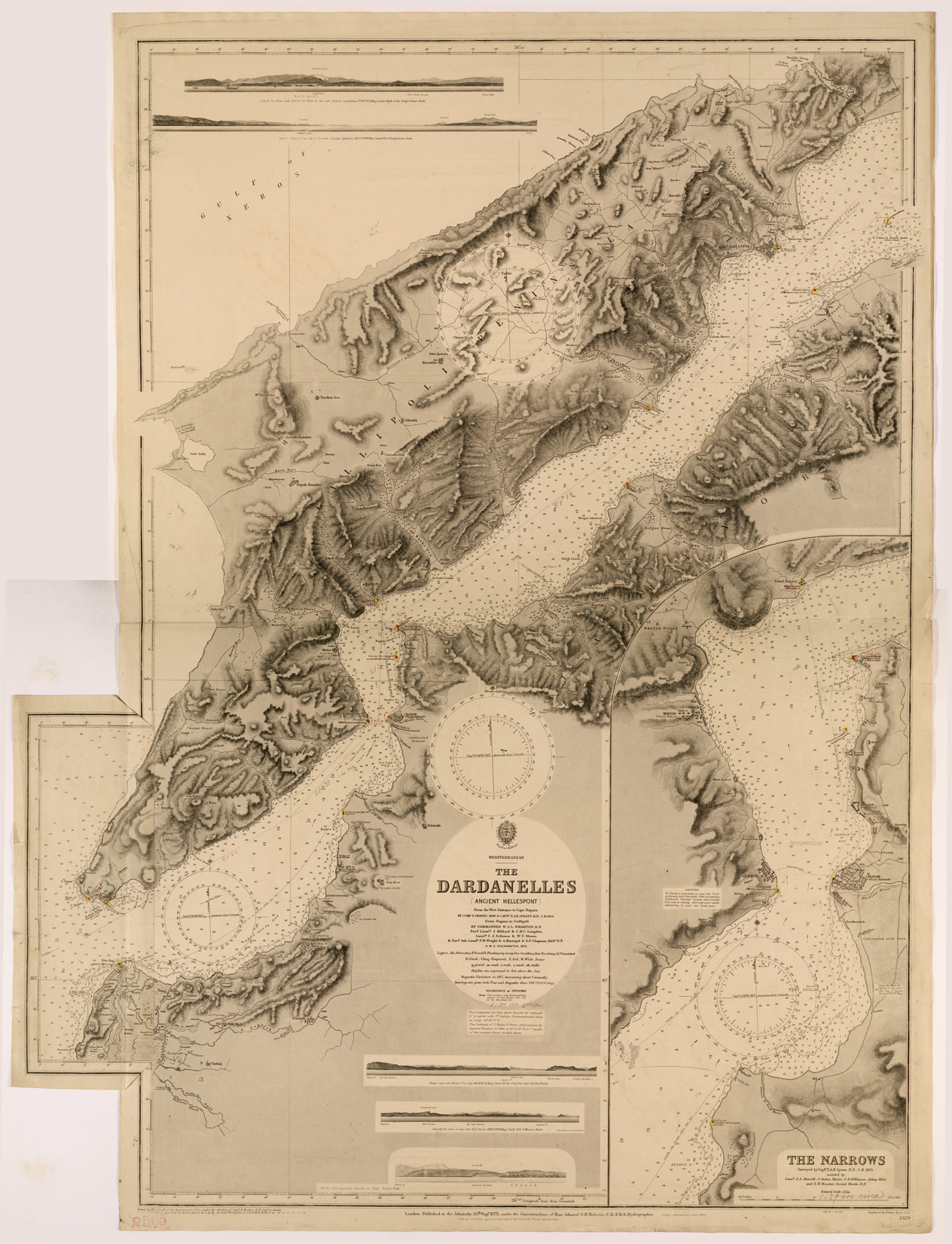 (N:26599) AMMIRAGLIATO INGLESE - THE DARDANELLES (SE000383) Carte e stampe antiche: riproduzione a colori su carta (formato A1)