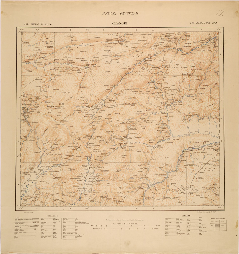(N:26672) ASIA MINOR - CHANGRI (SE000423) Carte e stampe antiche: riproduzione a colori su carta (formato A1)