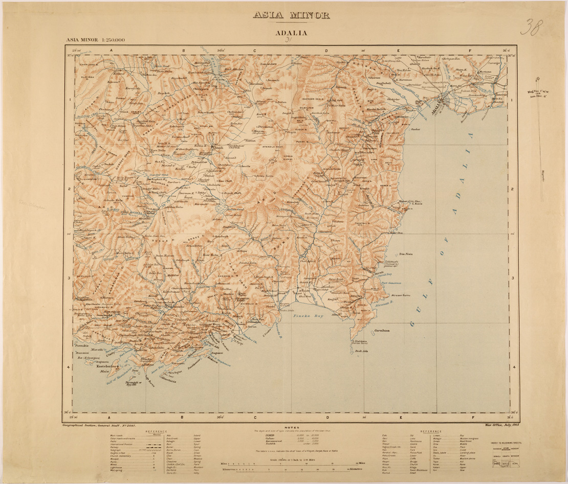 (N:26699) ASIA MINOR - ADALIA (SE000445) Carte e stampe antiche: riproduzione a colori su carta (formato A1)