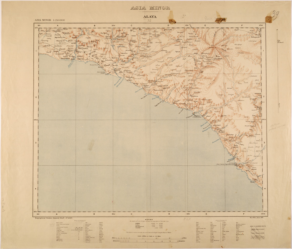 (N:26700) ASIA MINOR - ALAYA (SE000446) Carte e stampe antiche: riproduzione a colori su carta (formato A1)