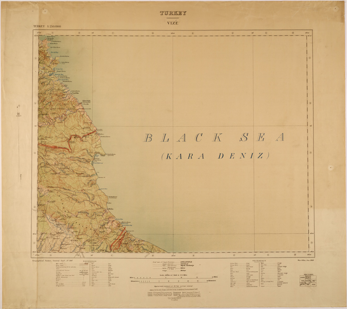 (N:26719) TURKEY - VIZE (SE000451) Carte e stampe antiche: riproduzione a colori su carta (formato A1)