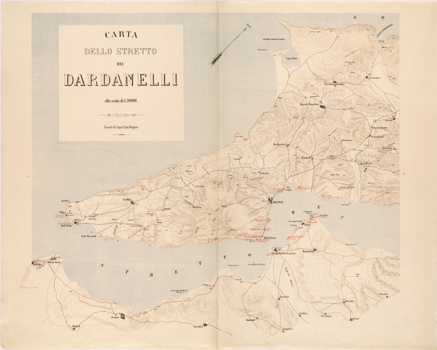 (N:26873) CARTA DELLO STRETTO DEI DARDANELLI - FOGLIO 1 (SE000494) Carte e stampe antiche: riproduzione a colori su carta (formato A1)