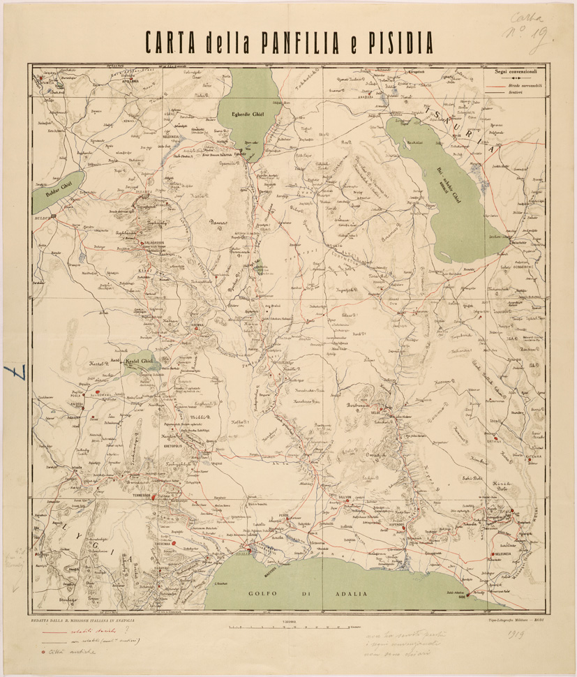 (N:26767) CARTA DELLA PANFILIA E PISIDIA (SE000515) Carte e stampe antiche: riproduzione a colori su carta (formato A1)