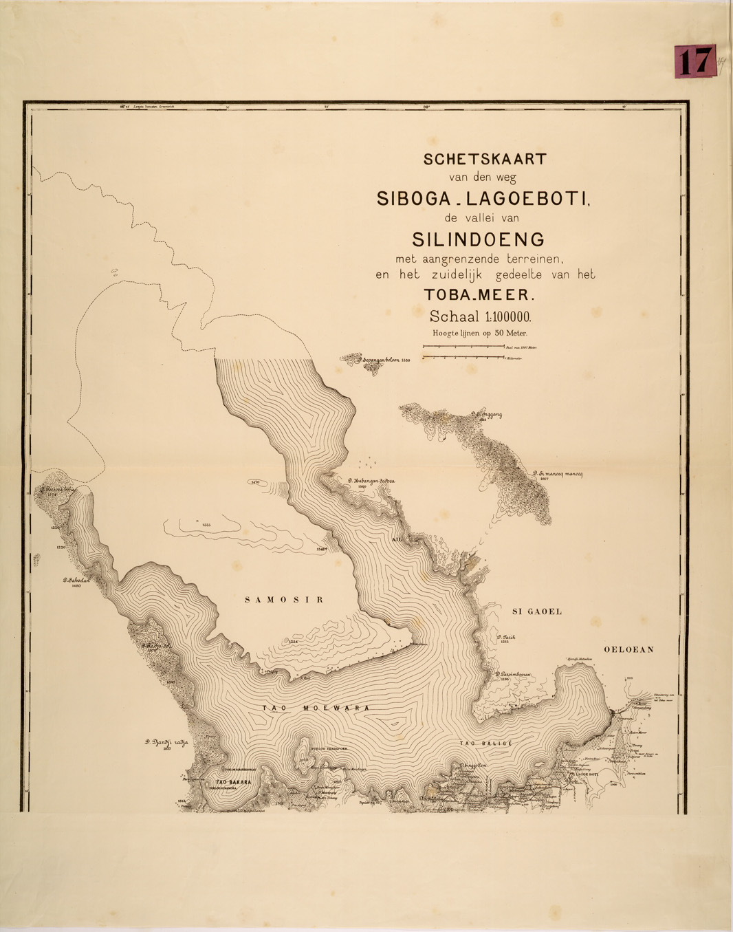 (N:26787) LAGO TOBA - SEZIONE 1 (SE000539) Carte e stampe antiche: riproduzione a colori su carta (formato A1)