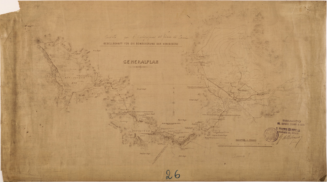 (N:26792) TURCHIA - PIANO PER L'IRRIGAZIONE DI KONIA (SE000544) Carte e stampe antiche: riproduzione a colori su carta (formato A1)