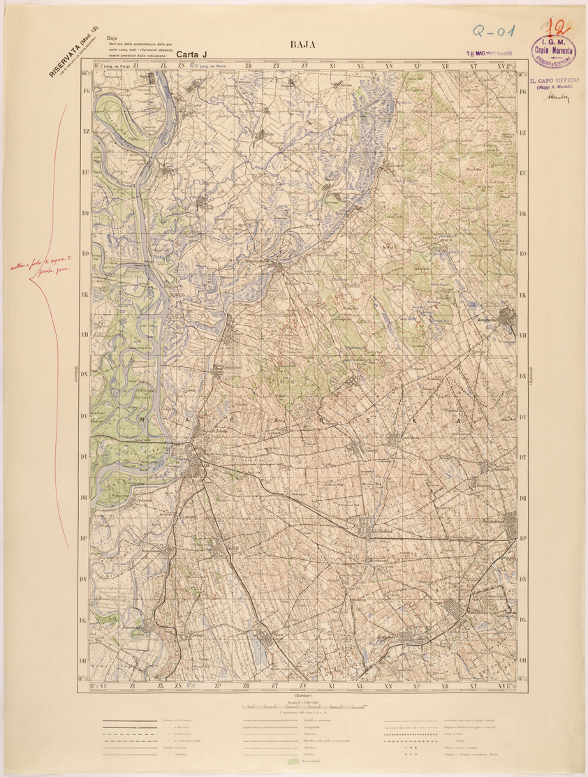 (N:27003) JUGOSLAVIA - CARTA J - BAJA (SE000617) Carte e stampe antiche: riproduzione a colori su carta (formato A1)