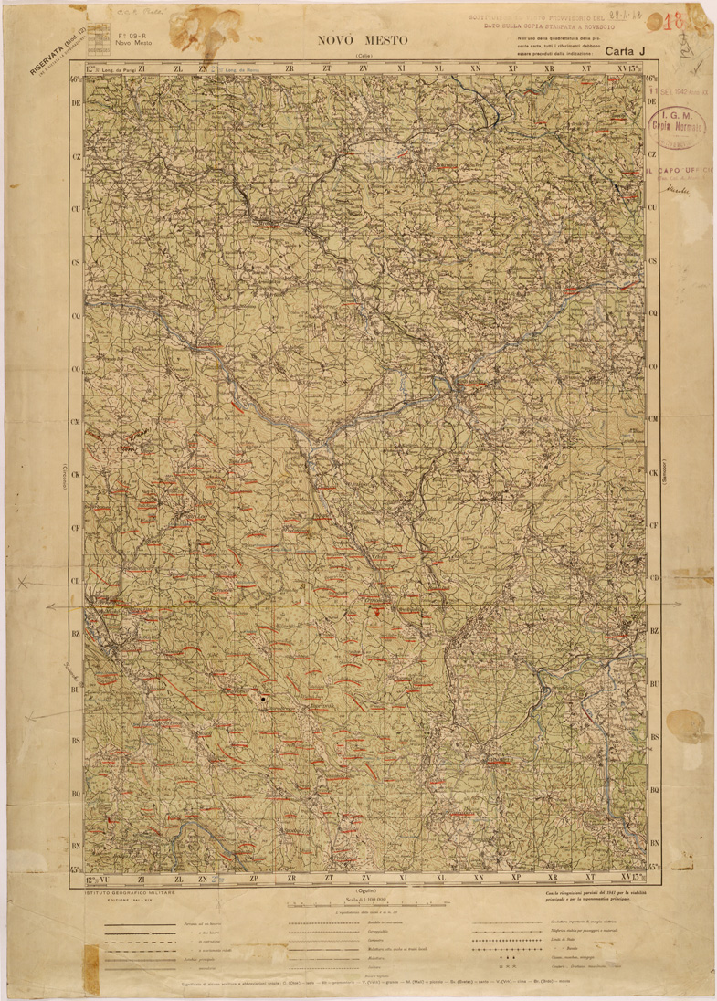 (N:27073) JUGOSLAVIA - CARTA J - NOVO MESTO (SE000623) Carte e stampe antiche: riproduzione a colori su carta (formato A1)