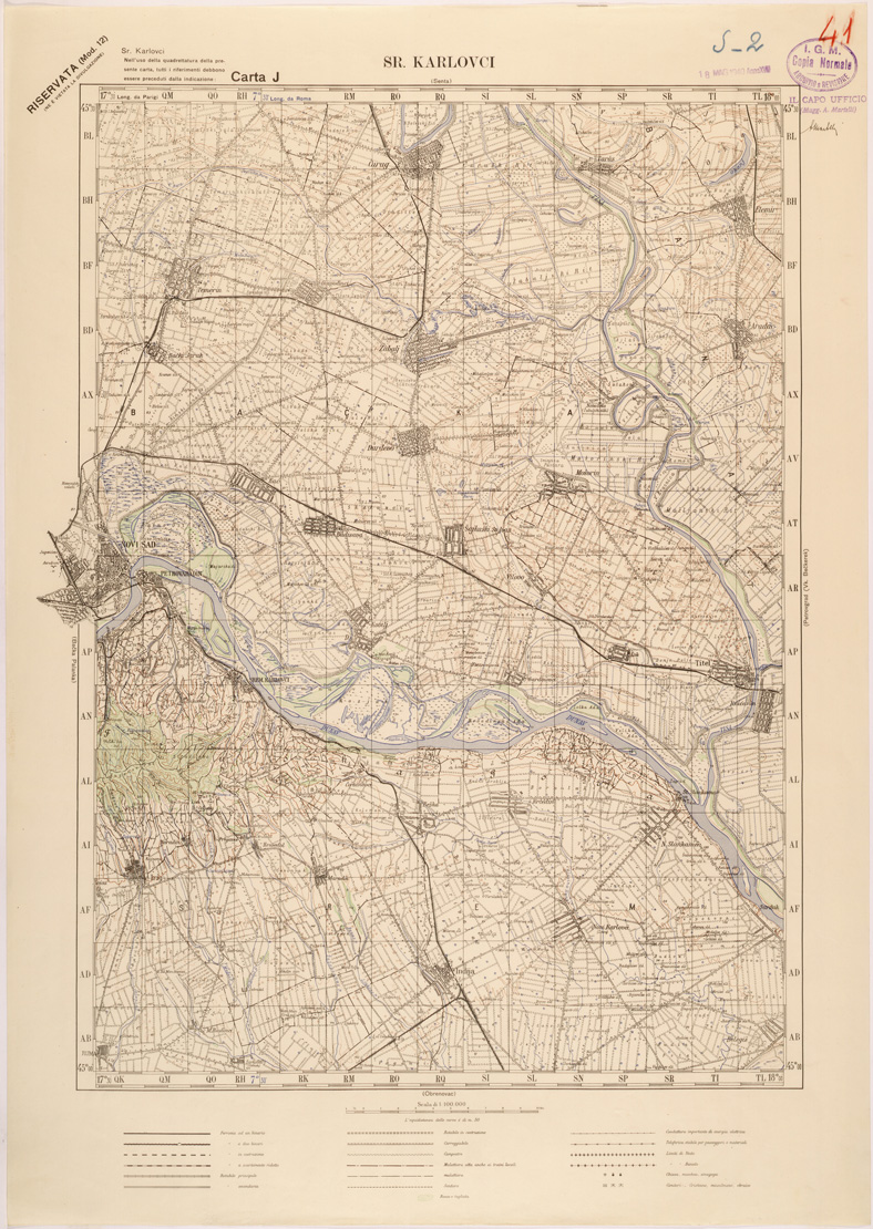 (N:27113) JUGOSLAVIA - CARTA J - SR. KARLOVCI (SE000646) Carte e stampe antiche: riproduzione a colori su carta (formato A1)