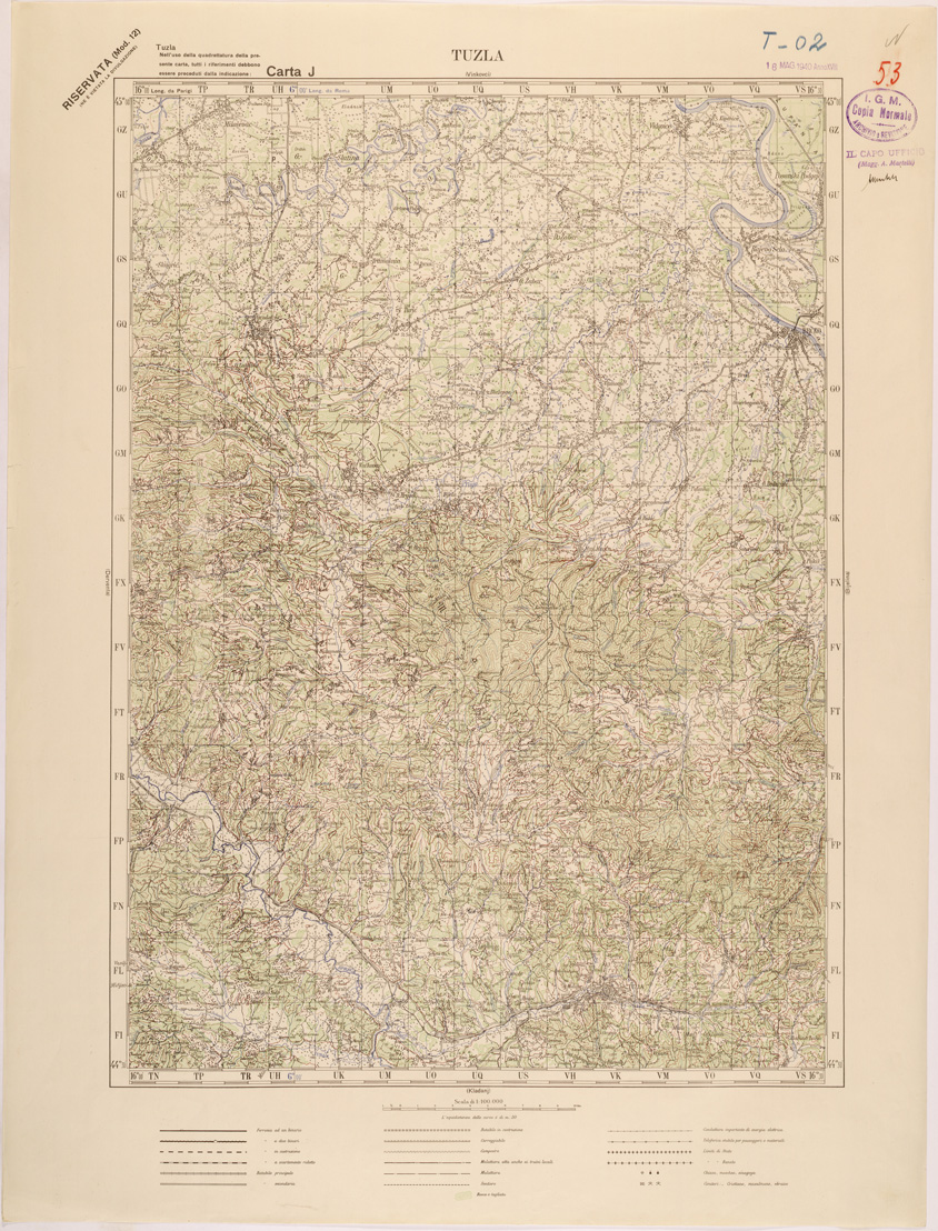 (N:27127) JUGOSLAVIA - CARTA J - TUZLA
 (SE000658) Carte e stampe antiche: riproduzione a colori su carta (formato A1)