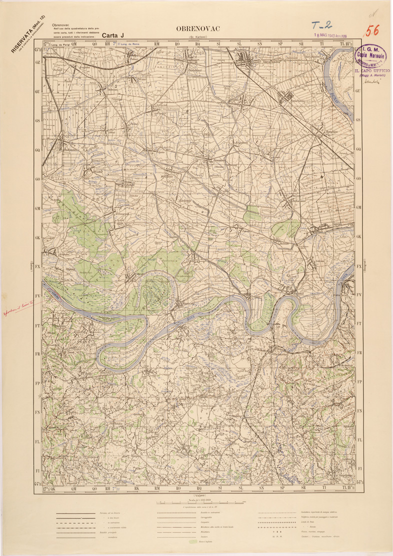 (N:27131) JUGOSLAVIA - CARTA J - OBRENOVAC (SE000661) Carte e stampe antiche: riproduzione a colori su carta (formato A1)
