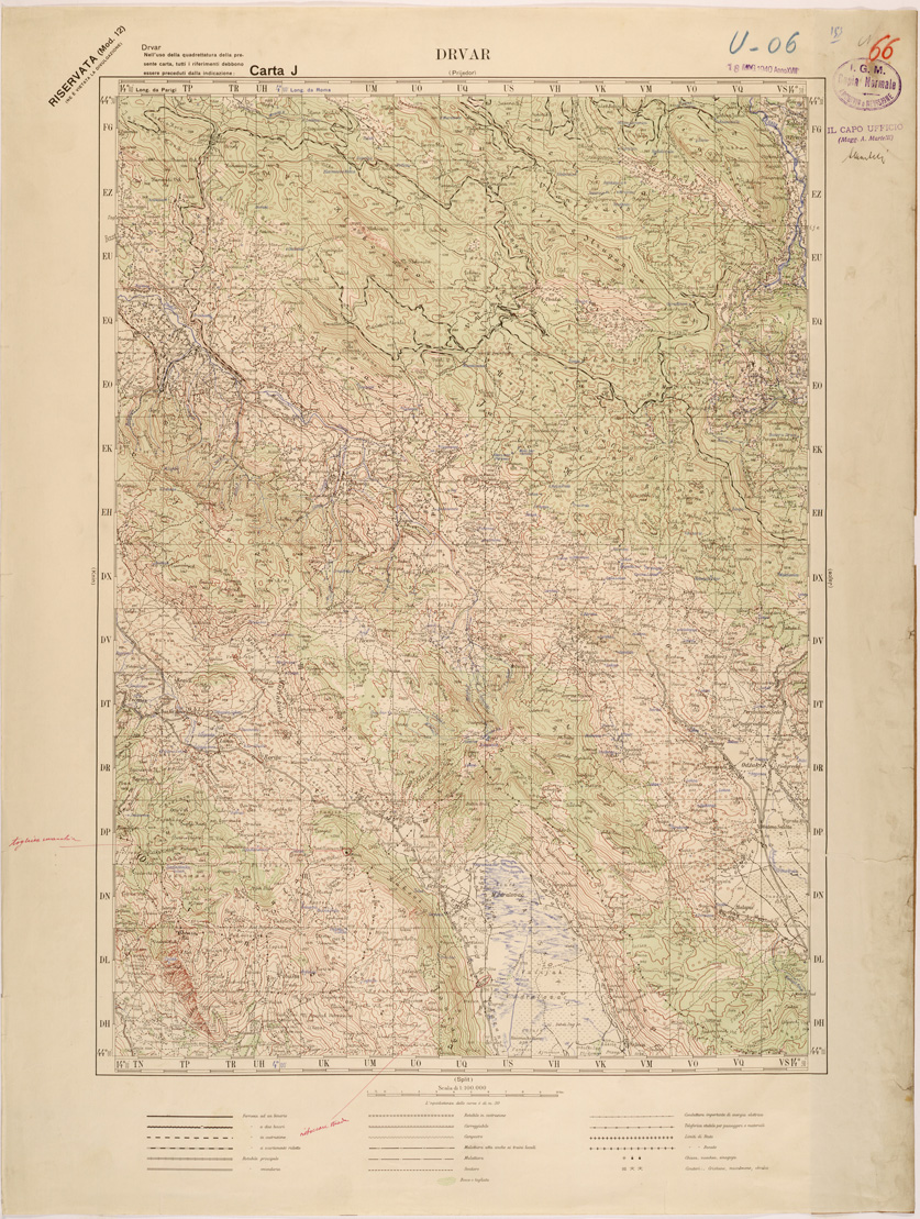 (N:27142) JUGOSLAVIA - CARTA J - DRVAR (SE000671) Carte e stampe antiche: riproduzione a colori su carta (formato A1)