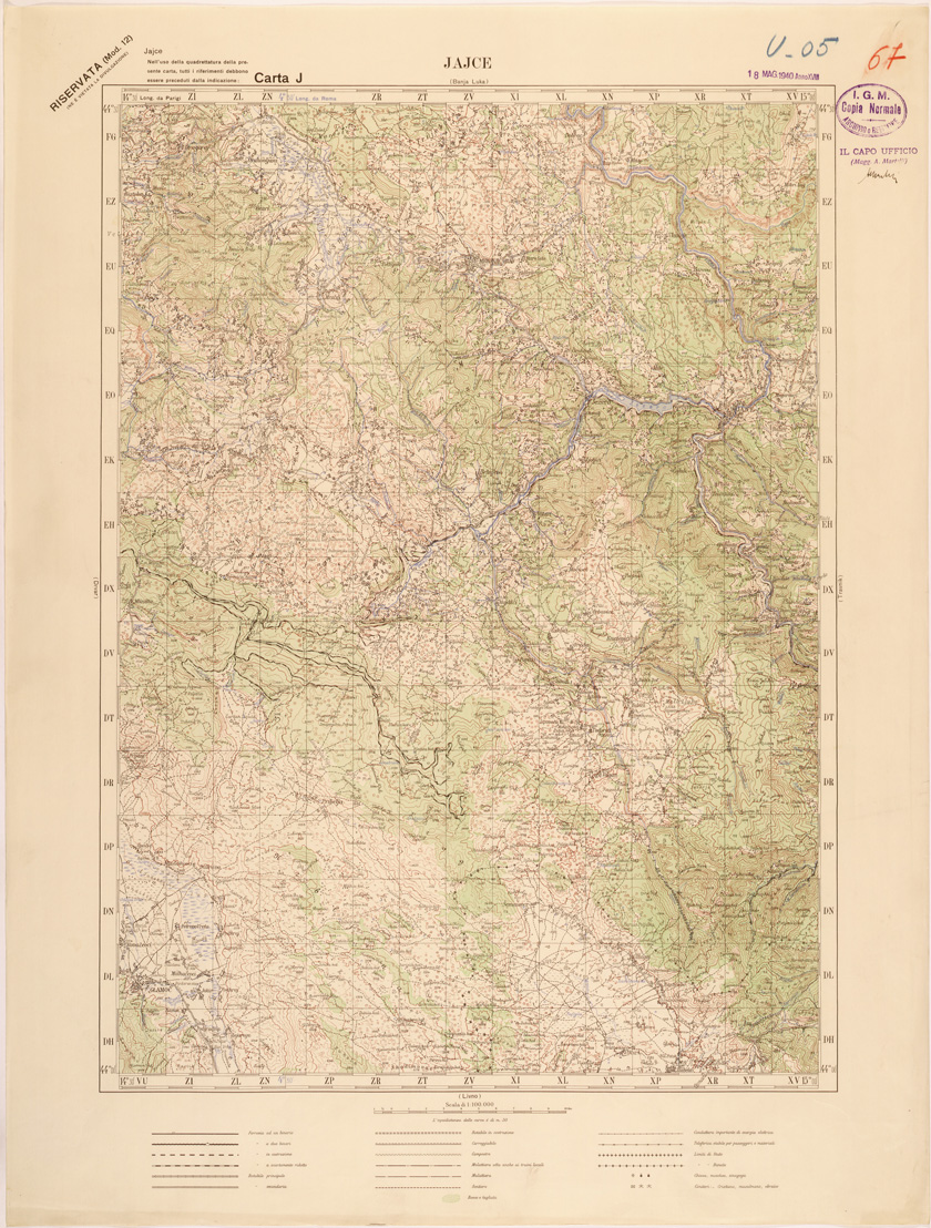 (N:27143) JUGOSLAVIA - CARTA J - JAJCE (SE000672) Carte e stampe antiche: riproduzione a colori su carta (formato A1)