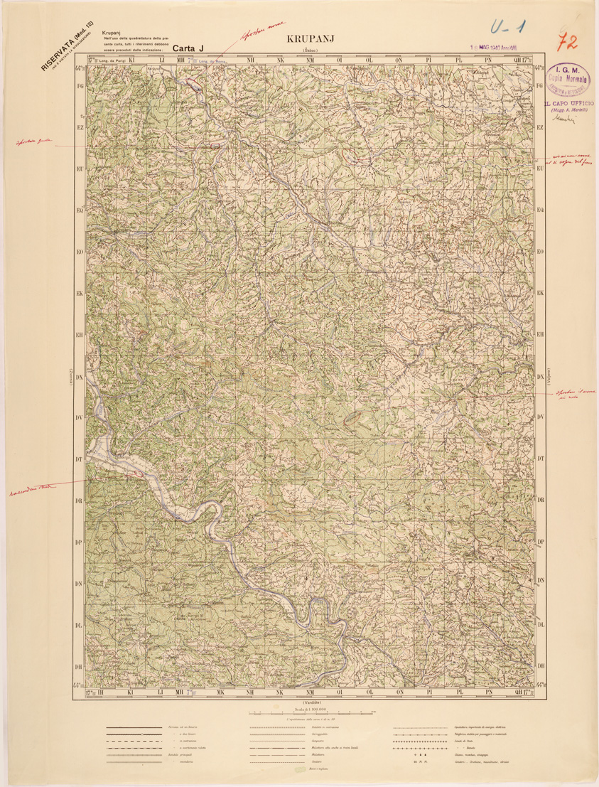 (N:27148) JUGOSLAVIA - CARTA J - KRUPANJ (SE000677) Carte e stampe antiche: riproduzione a colori su carta (formato A1)