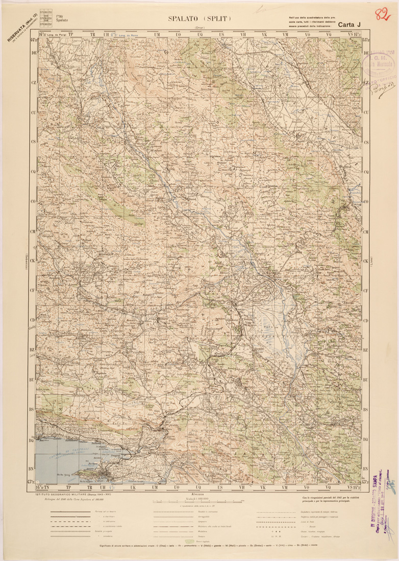 (N:27164) JUGOSLAVIA - CARTA J - SPALATO ( SPLIT ) (SE000687) Carte e stampe antiche: riproduzione a colori su carta (formato A1)