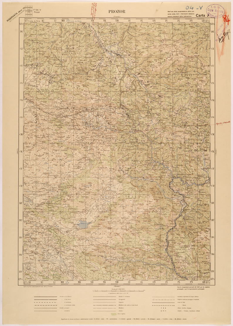 (N:27167) JUGOSLAVIA - CARTA J - PROZOR (SE000689) Carte e stampe antiche: riproduzione a colori su carta (formato A1)