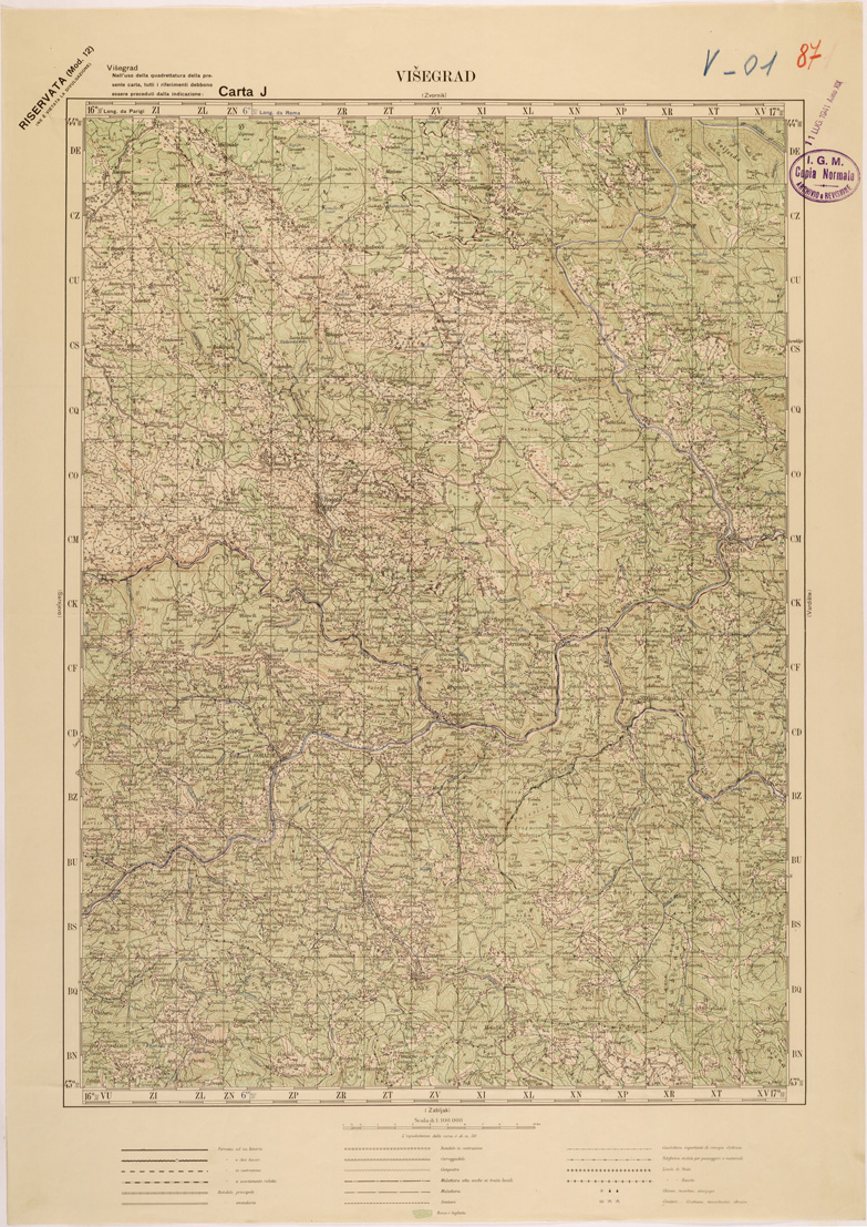 (N:27175) JUGOSLAVIA - CARTA J - VISEGRAD (SE000692) Carte e stampe antiche: riproduzione a colori su carta (formato A1)