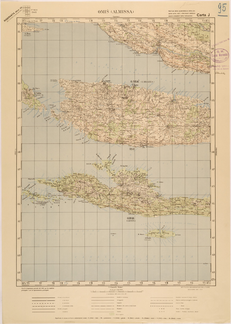 (N:27187) JUGOSLAVIA - CARTA J - OMIS ( ALMISSA )
 (SE000700) Carte e stampe antiche: riproduzione a colori su carta (formato A1)