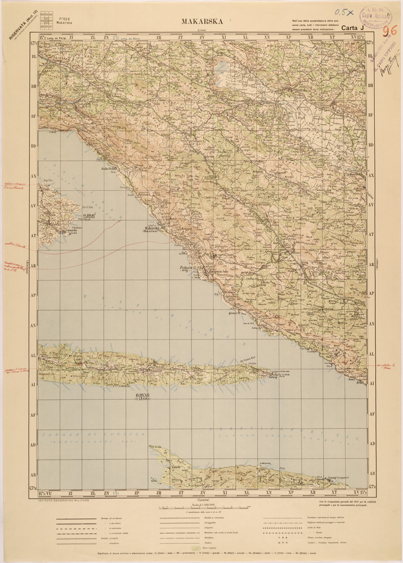 (N:27188) JUGOSLAVIA - CARTA J - MAKARSKA (SE000701) Carte e stampe antiche: riproduzione a colori su carta (formato A1)