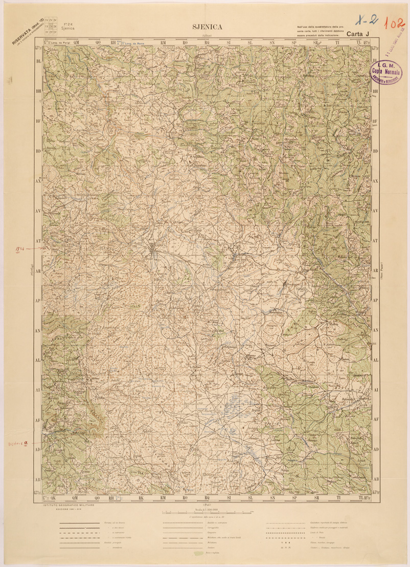 (N:27194) JUGOSLAVIA - CARTA J - SJENICA (SE000707) Carte e stampe antiche: riproduzione a colori su carta (formato A1)