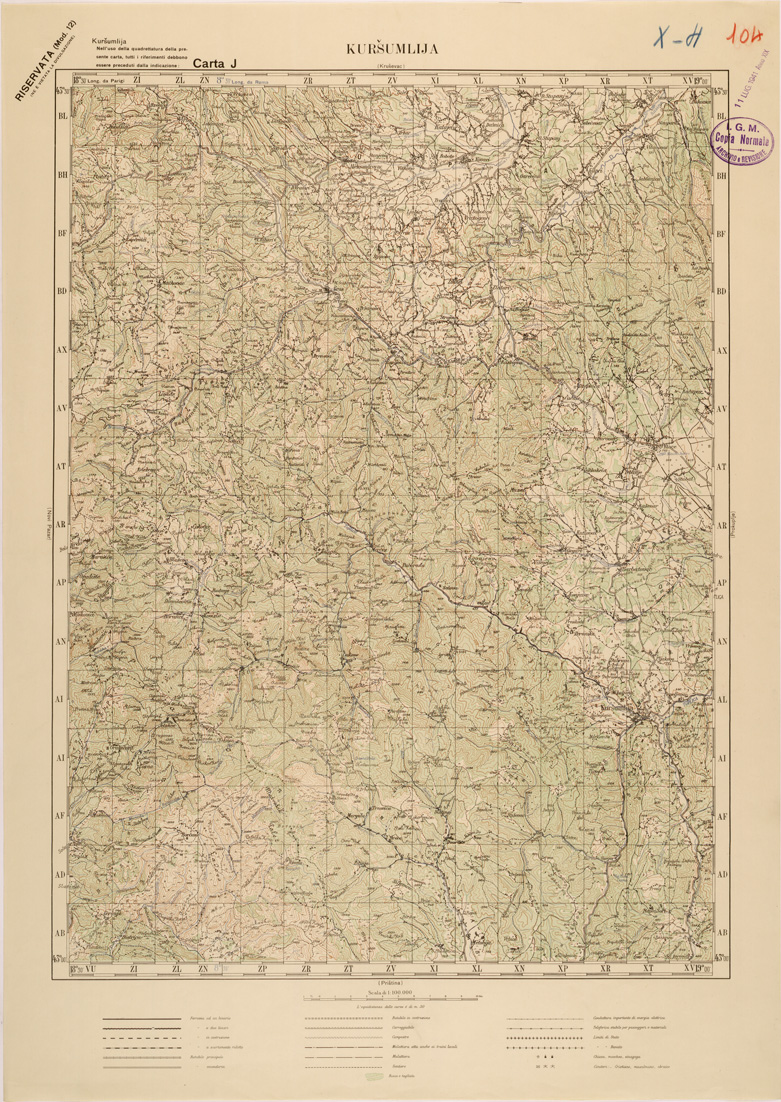 (N:27196) JUGOSLAVIA - CARTA J - KURSUMLIJA (SE000709) Carte e stampe antiche: riproduzione a colori su carta (formato A1)
