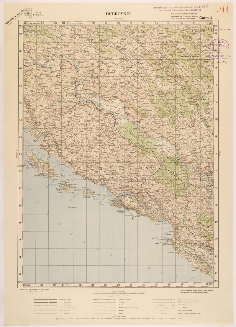 (N:27203) JUGOSLAVIA - CARTA J - DUBROVNIK (SE000716) Carte e stampe antiche: riproduzione a colori su carta (formato A1)