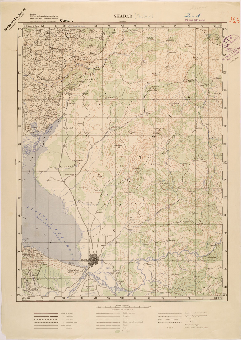 (N:27215) JUGOSLAVIA - CARTA J - SKADAR ( SCUTARI ) (SE000728) Carte e stampe antiche: riproduzione a colori su carta (formato A1)
