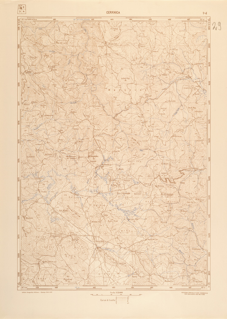 (N:26913) JUGOSLAVIA AL 25.000 - 1 EDIZIONE - CERKNICA - 1D (SE000764) Carte e stampe antiche: riproduzione a colori su carta (formato A1)