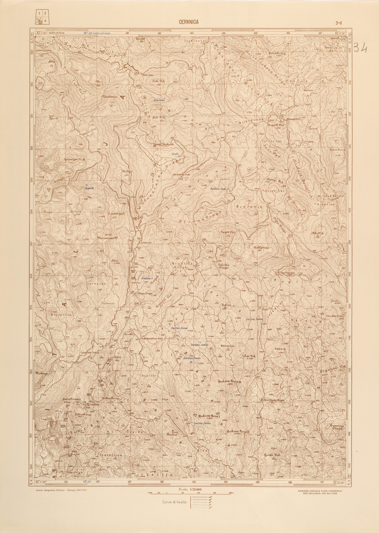 (N:26918) JUGOSLAVIA AL 25.000 - 1 EDIZIONE - CERKNICA - 3D (SE000769) Carte e stampe antiche: riproduzione a colori su carta (formato A1)