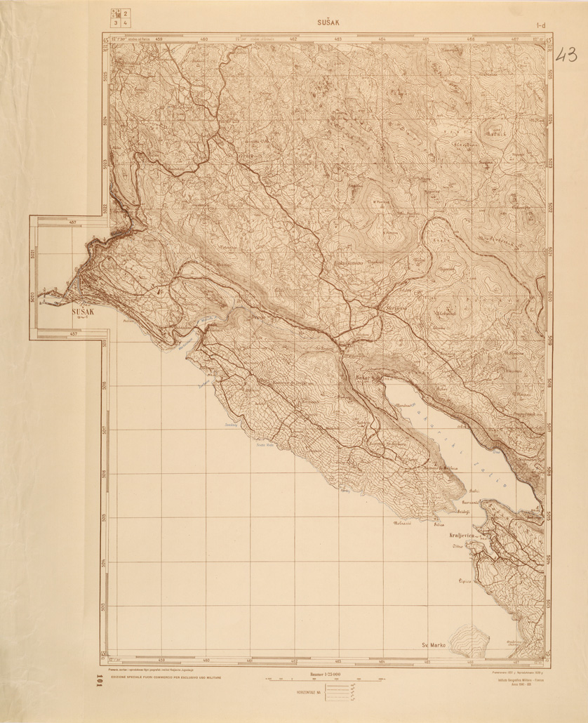 (N:26927) JUGOSLAVIA AL 25.000 - 1 EDIZIONE - SUSAK - 1D (SE000778) Carte e stampe antiche: riproduzione a colori su carta (formato A1)