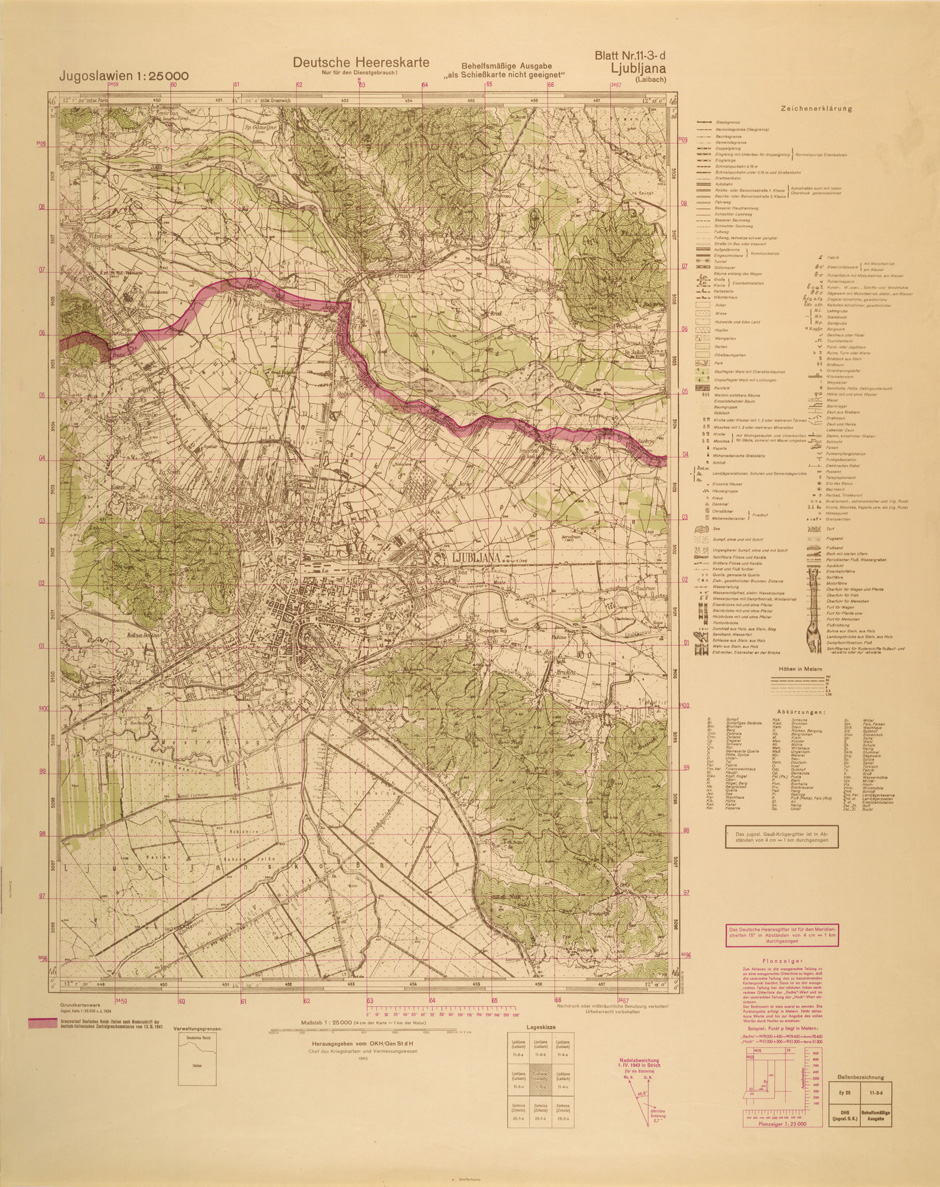 (N:26949) JUGOSLAVIA AL 25.000 - EDIZIONE TEDESCA - LIUBLJANA 11-3-D. (SE000800) Carte e stampe antiche: riproduzione a colori su carta (formato A1)