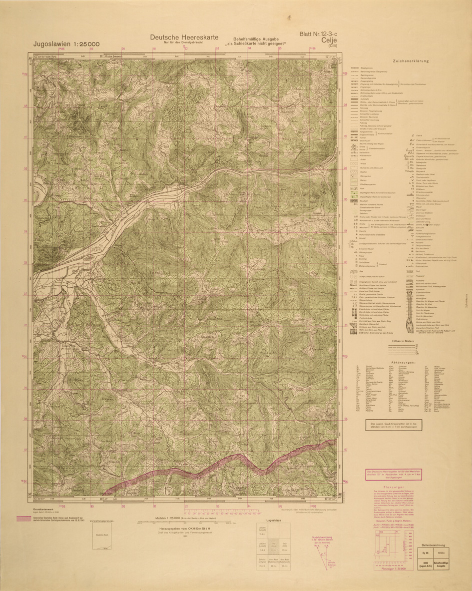 (N:26954) JUGOSLAVIA AL 25.000 - EDIZIONE TEDESCA - CELJE 12-3-C. (SE000805) Carte e stampe antiche: riproduzione a colori su carta (formato A1)