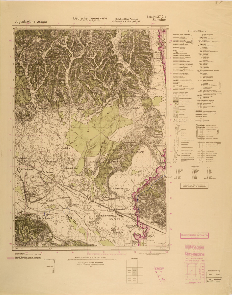 (N:26994) JUGOSLAVIA AL 25.000 - EDIZIONE TEDESCA - SAMOBOR 27-2-A. (SE000845) Carte e stampe antiche: riproduzione a colori su carta (formato A1)