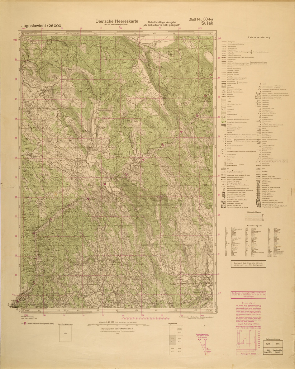 (N:26997) JUGOSLAVIA AL 25.000 - EDIZIONE TEDESCA - SUSAK 38-1-A. (SE000848) Carte e stampe antiche: riproduzione a colori su carta (formato A1)