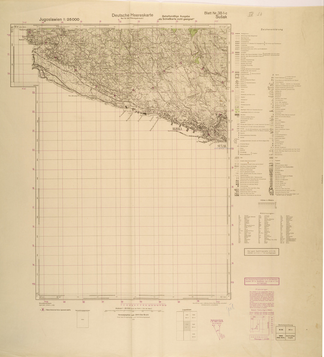 (N:27000) JUGOSLAVIA AL 25.000 - EDIZIONE TEDESCA - SUSAK 38-1-C. (SE000850) Carte e stampe antiche: riproduzione a colori su carta (formato A1)