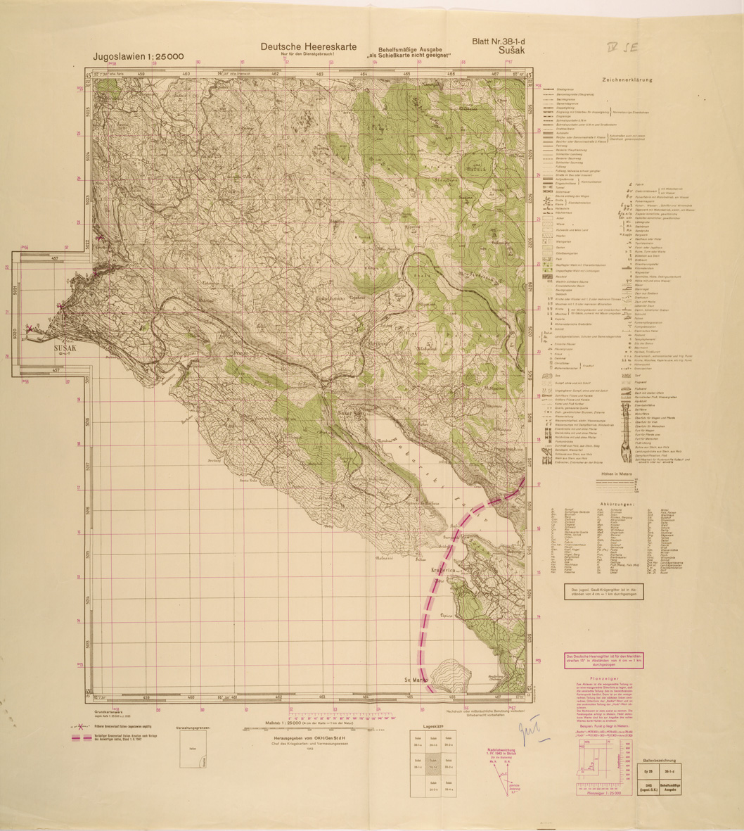 (N:27001) JUGOSLAVIA AL 25.000 - EDIZIONE TEDESCA - SUSAK 38-1-D. (SE000851) Carte e stampe antiche: riproduzione a colori su carta (formato A1)