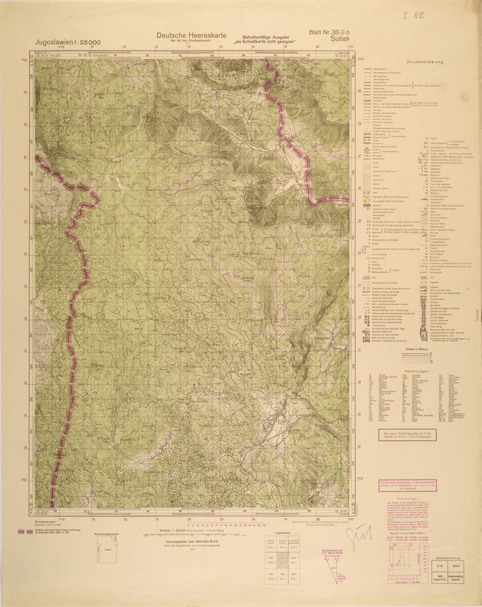 (N:27004) JUGOSLAVIA AL 25.000 - EDIZIONE TEDESCA - SUSAK 38-2-B. (SE000853) Carte e stampe antiche: riproduzione a colori su carta (formato A1)