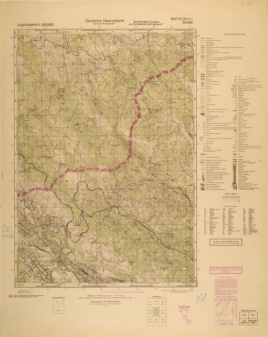 (N:27005) JUGOSLAVIA AL 25.000 - EDIZIONE TEDESCA - SUSAK 38-2-C. (SE000854) Carte e stampe antiche: riproduzione a colori su carta (formato A1)
