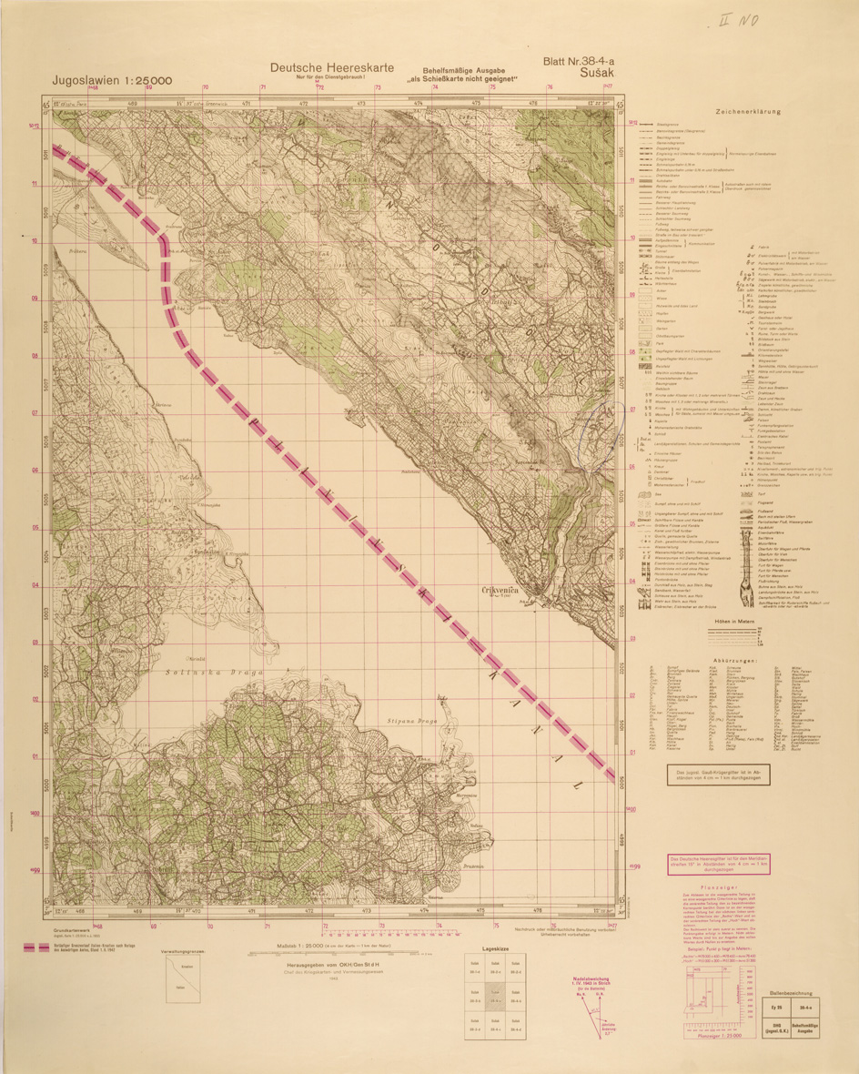 (N:27010) JUGOSLAVIA AL 25.000 - EDIZIONE TEDESCA - SUSAK 38-4-A. (SE000859) Carte e stampe antiche: riproduzione a colori su carta (formato A1)