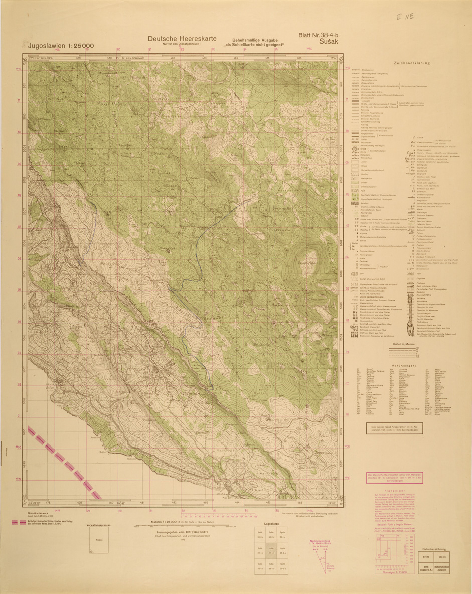 (N:27011) JUGOSLAVIA AL 25.000 - EDIZIONE TEDESCA - SUSAK 38-4-B. (SE000860) Carte e stampe antiche: riproduzione a colori su carta (formato A1)