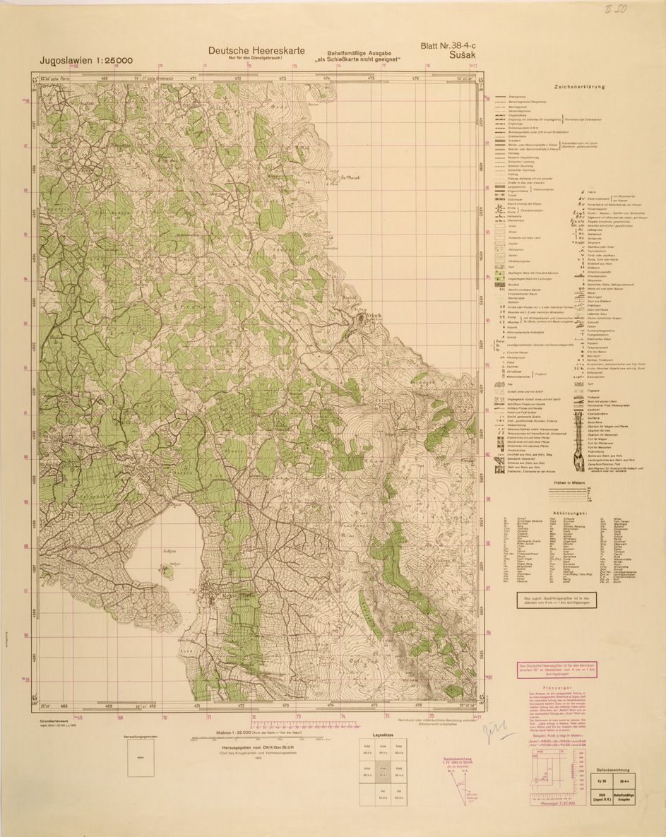 (N:27012) JUGOSLAVIA AL 25.000 - EDIZIONE TEDESCA - SUSAK 38-4-C. (SE000861) Carte e stampe antiche: riproduzione a colori su carta (formato A1)