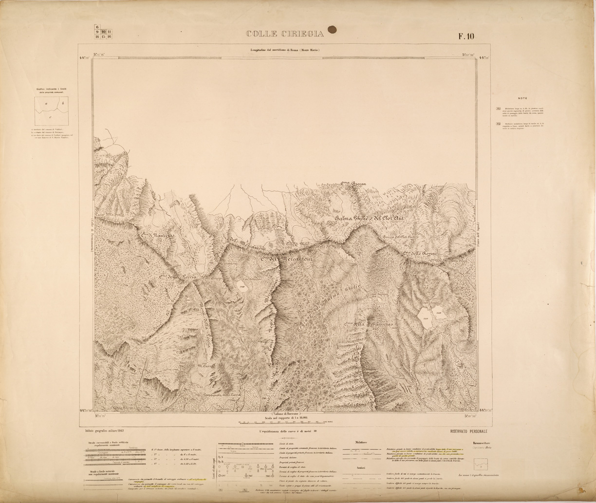 (N:27028) FRONTIERA NIZZARDA - FOGLIO 10 - COLLE CIRIEGIA (SE000874) Carte e stampe antiche: riproduzione a colori su carta (formato A1)