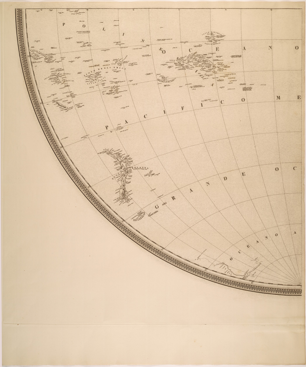 (N:27428) MAPPAMONDO DELL'ING. RAFFAELE MANCINI - EMISFERO OCCIDENTALE - TAVOLA SUD OVEST (SE001078) Carte e stampe antiche: riproduzione a colori su carta (formato A1)