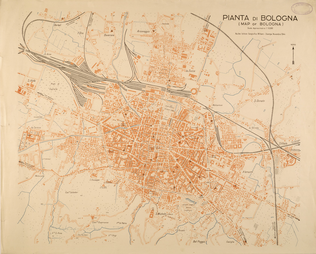 (N:27259) PIANTA DI BOLOGNA (SE001085) Carte e stampe antiche: riproduzione a colori su carta (formato A1)